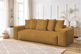 Divano color senape con rivestimento in velluto a coste 280 cm Voltaire – Bobochic Paris