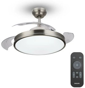 Ventilatore da soffitto Bliss pale retrattili trasparenti, struttura nichel ø 48.5 cm PHILIPS