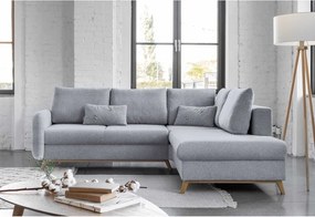 Divano letto angolare grigio chiaro L, angolo destro Scandic Lagom - Miuform