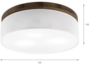 Brilagi - Lampada LED da soffitto BELLADONNA 3xE27/15W/230V Ø50 cm bianco/noce