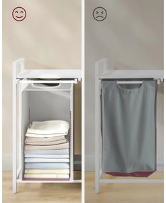 Cesto portabiancheria REX bianco/grigio