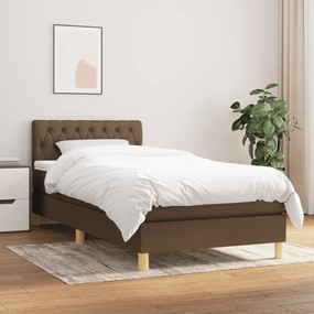 Giroletto A Molle Con Materasso Marrone Scuro 90x190cm Tessuto /