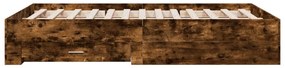 Giroletto con cassetti rovere fumo 135x190 cm legno multistrato