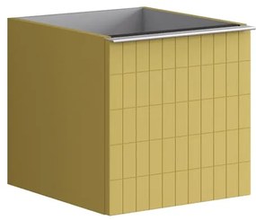 Struttura semi colonna da bagno Pixel2 cassetti laccato opaco giallo sole L 40 x H 40 x P 45.5 cm