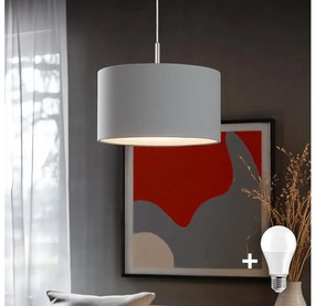 Eglo - Lampadario LED a sospensione con filo TUNJA 1xE27/60W/230V grigio