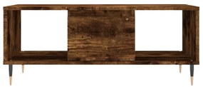 Tavolino da salotto rovere fumo 90x50x36,5 cm legno multistrato