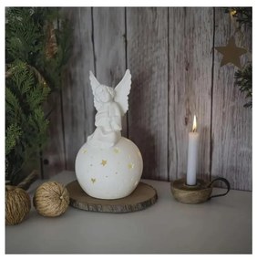 LED decorazione natalizia LED/0,4W/2xAA angelo in ceramica