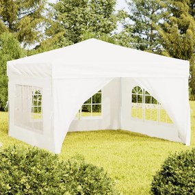 Tenda Per Feste Pieghevole Con Pareti Laterali Bianco 3x3 M /
