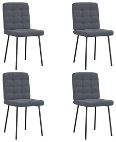 Sedie Da Pranzo 4 Pz Grigio Scuro İn Velluto /