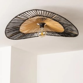 Brilagi - Lampadario a plafone LED CERIA BOHO 1xE27/40W/230V Ø 80 cm nero/marrone
