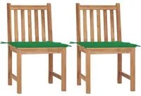 Sedie da Giardino 2 pz con Cuscini in Legno Massello di Teak 3062921