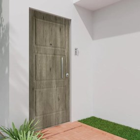 Porta blindata DI.BI. Blades L 80 x H 210 cm in PVC rovere/bianco, apertura spingere a sinistra, falso telaio incluso