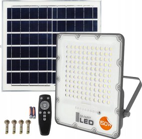 Proiettore solare dimmerabile LED/150W/3,2V 5000K 15000 mAh IP65 nero + telecomando