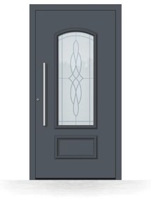 Portoncini in alluminio, grigio antracite RAL 7016, 950 x 1950 mm, isolamento termico, Schüco, modello Verona, configura individualmente