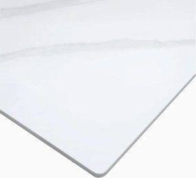 Piano per tavolo quadrato in pietra effetto marmo Bianco 80x80 cm