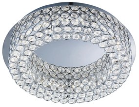 Plafoniera Contemporanea Vesta Acciaio Cromo Vetro Trasparente Led 24W 4000K