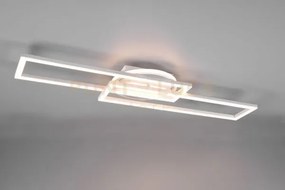 Twister plafoniera led rettangolare bianca orientabile con base ill...