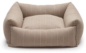 Kave Home - Cuccia piccola Toby a righe e pelo marrone 60 x 60 cm