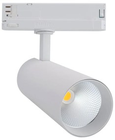 Faro LED 34W per Binario Trifase 38° + 60° Bianco con driver Philips CRI92 Colore Bianco Caldo 2.700K