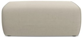 Poggiapiedi beige con rivestimento in velluto Kapua – Makamii