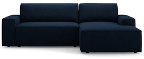 Divano letto angolare blu scuro in tessuto bouclé (angolo destro) Jodie - Micadoni Home