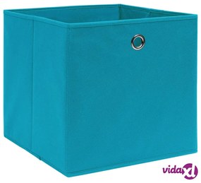 vidaXL Scatole Portaoggetti 4pz Azzurre 32x32x32 cm Tessuto