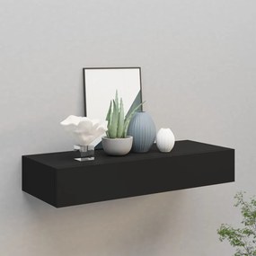 Scaffale Con Cassetti Da Parete Nero 60x23,5x10 Cm İn Mdf /