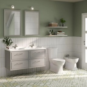 Coppia sanitari distanziato scarico a pavimento Washington WC: P 70.5 x L 36 x H 40 cm, bidet: P 58 x L 36 x H 40 cm