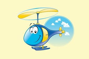 Quadro su tela – Elicottero tra le nuvole