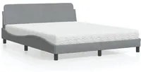 Letto con Materasso Grigio Chiaro160x200 cm Tessuto 3208424