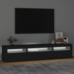 Mobile porta tv con luci led nero 195x35x40 cm