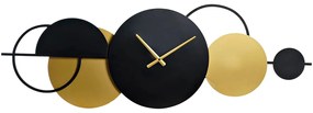 Orologio da Parete DKD Home Decor Nero Dorato Metallo (123 x 5 x 48 cm)