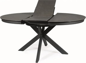 Tavolo allungabile Porto Ceramic in grigio scuro/nero opaco - L120-160 cm
