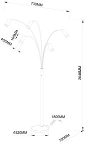 Globo 57910-5SSA - Lampada da terra ROBBY 5xGU10/35W/230V