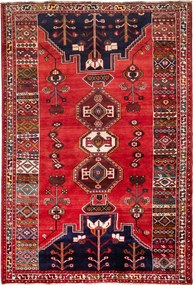 Shiraz Tappeto persiano 170 x 250 Rosso (Iran) Annodato A Mano