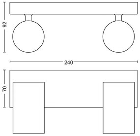 Philips - Luce Spot KOSIPO 2xGU10/5,5W/230V bianco