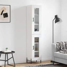 Credenza 34,5x34x180 Cm İn Legno Multistrato Bianco Lucido /