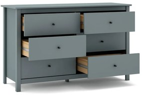 Cassettiera verde polveroso in pino massiccio 130x80x45 cm Misti – Marckeric