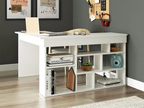 Scrivania angolare con scomparti Bianco - LILEUL