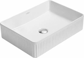 Mexen Grovo lavandino da appoggio scanalato 51 x 37 cm, bianco - 22305100