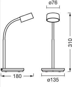 Osram - Lampada da tavolo dimmerabile a LED OFFICE LINE LED/4,8W/230V nera