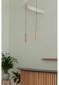 Lampada a sospensione a LED con paralume in legno ø 3 cm Chimes - UMAGE
