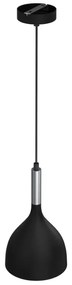 Lampadario a sospensione con filo NOAK 1xE27/15W/230V nero/cromo