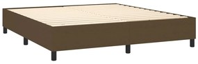 Letto a Molle Materasso e LED MarroneScuro 180x200cm in Tessuto