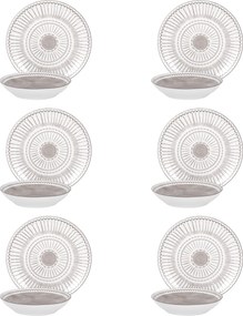 Servizio 12 piatti porcellana Oretha grigio