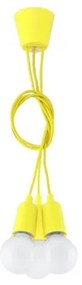 Lampadario su filo DIEGO 3xE27/60W/230V giallo