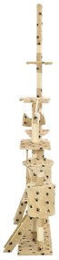 Albero per gatti tiragraffi sisal 230-250cm stampa zampe beige