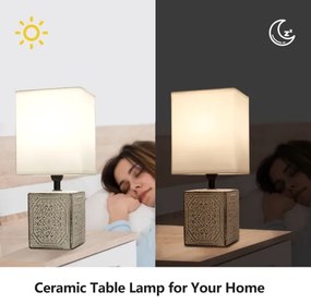 Aigostar - Lampada da tavolo 1xE14/40W/230V grigio/bianco