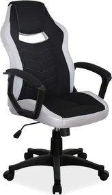 Poltrona girevole Camaro in tessuto nero/grigio – 59x49x106 cm