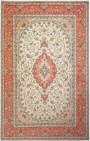 Kashan Tappeto 190x300 Beige (Iran) Annodato A Mano